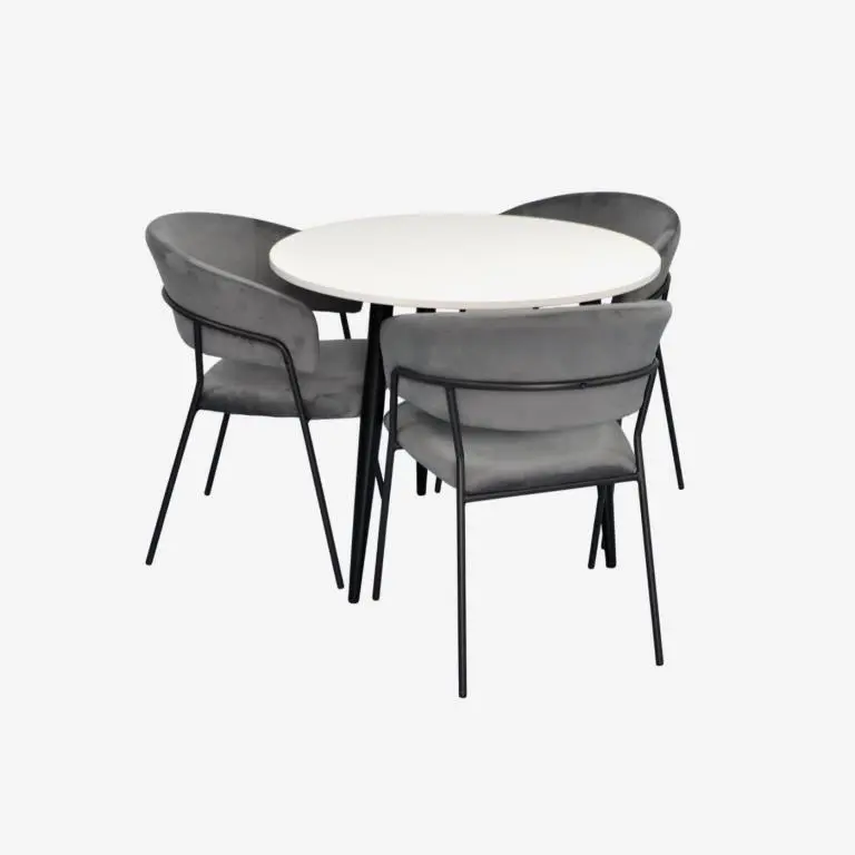 Set masa + 3 scaune Evelin DT-404-3B + YTC-097B UF Blu-14 (White/Dark Grey) - 2
