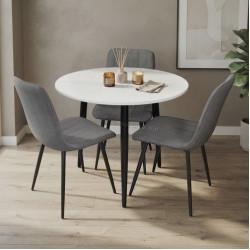 Комплект стол + 3 стула Evelin DT-404-3B + YTC-078B Bjorn-13 (White/Grey)
