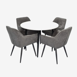 Set masa + 4 scaune Evelin DT-402-3B + YTC-090B UF885-15 (White/Dark Grey) Thumb