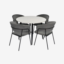 Set masa + 4 scaune Evelin DT-402-3B + YTC-097B UF Blu-14 (White/Dark Grey) Thumb