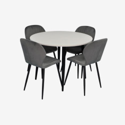 Комплект стол + 4 стула Evelin DT-402-3B + YTC-064B Blu-14 (White/Dark Grey) Thumb