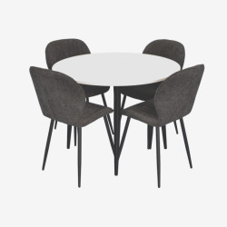 Set masa + 4 scaune Evelin DT-402-3B + YTC-064B UF885-15 (White/Dark Grey) Thumb