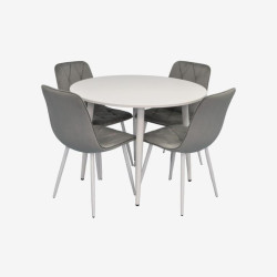 Set masa + 4 scaune Evelin DT-402-5Wh + YTC-055Wh Blu-13 (White/Light Grey) Thumb