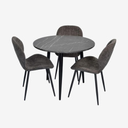 Set masa + 3 scaune Evelin DT-404-6B + YTC-064B UF885-15 (Black Marble/Dark Grey) Thumb