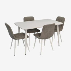 Set masa + 4 scaune Evelin DT-405-4Wh + YTC-080Wh UF885-14 (White/Grey) Thumb