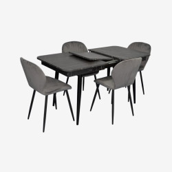 Set masa + 4 scaune Evelin DT-431-3R B + YTC-064B Blu-14 (Black Marble/Dark Grey) Thumb