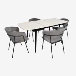 Set masa + 4 scaune Evelin DT-532R B + YTC-097B UF Blu-14 (White/Dark Grey) Thumb