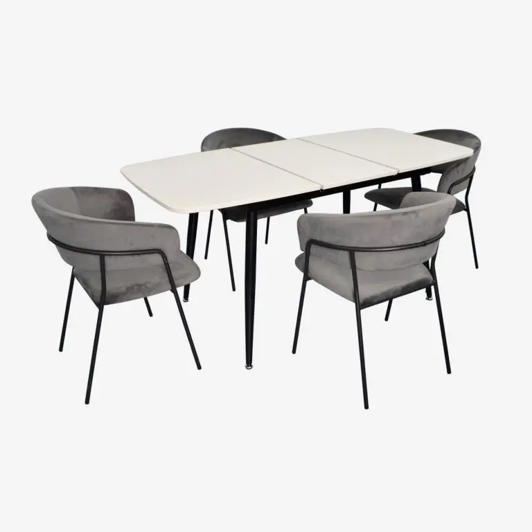 Set masa + 4 scaune Evelin DT-532R B + YTC-097B UF Blu-14 (White/Dark Grey) - 2