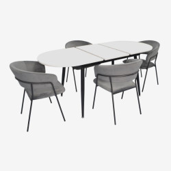 Set masa + 4 scaune Evelin DT-533R B + YTC-097B UF Blu-14 (White/Dark Grey) Thumb