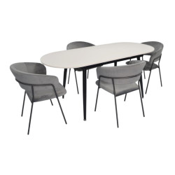 Set masa + 4 scaune Evelin DT-533R B + YTC-097B UF Blu-14 (White/Dark Grey) Thumb