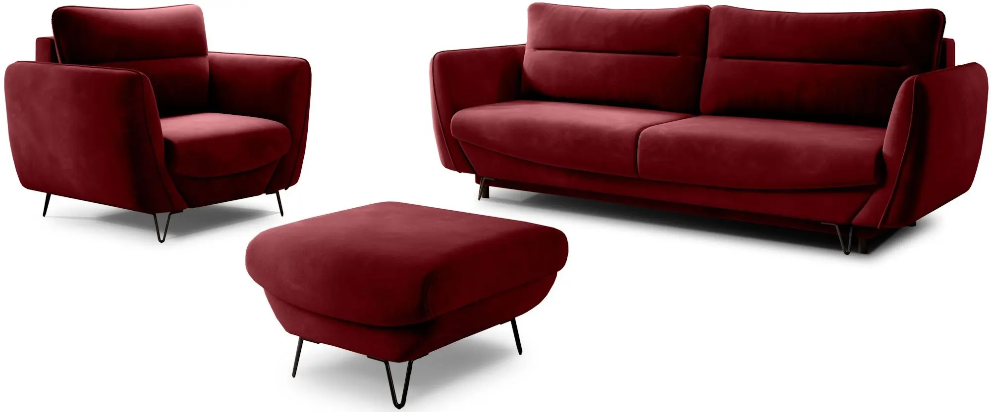 Set de mobila moale Eltap Silva Loco 25 (Burgundy)