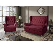 Set de mobila moale Eltap Aros 2+1 Matt Velvet 68 (Burgundy)