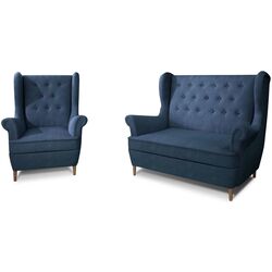 Set de mobila moale Eltap Aros 2+1 Omega 86 (Blue) Thumb