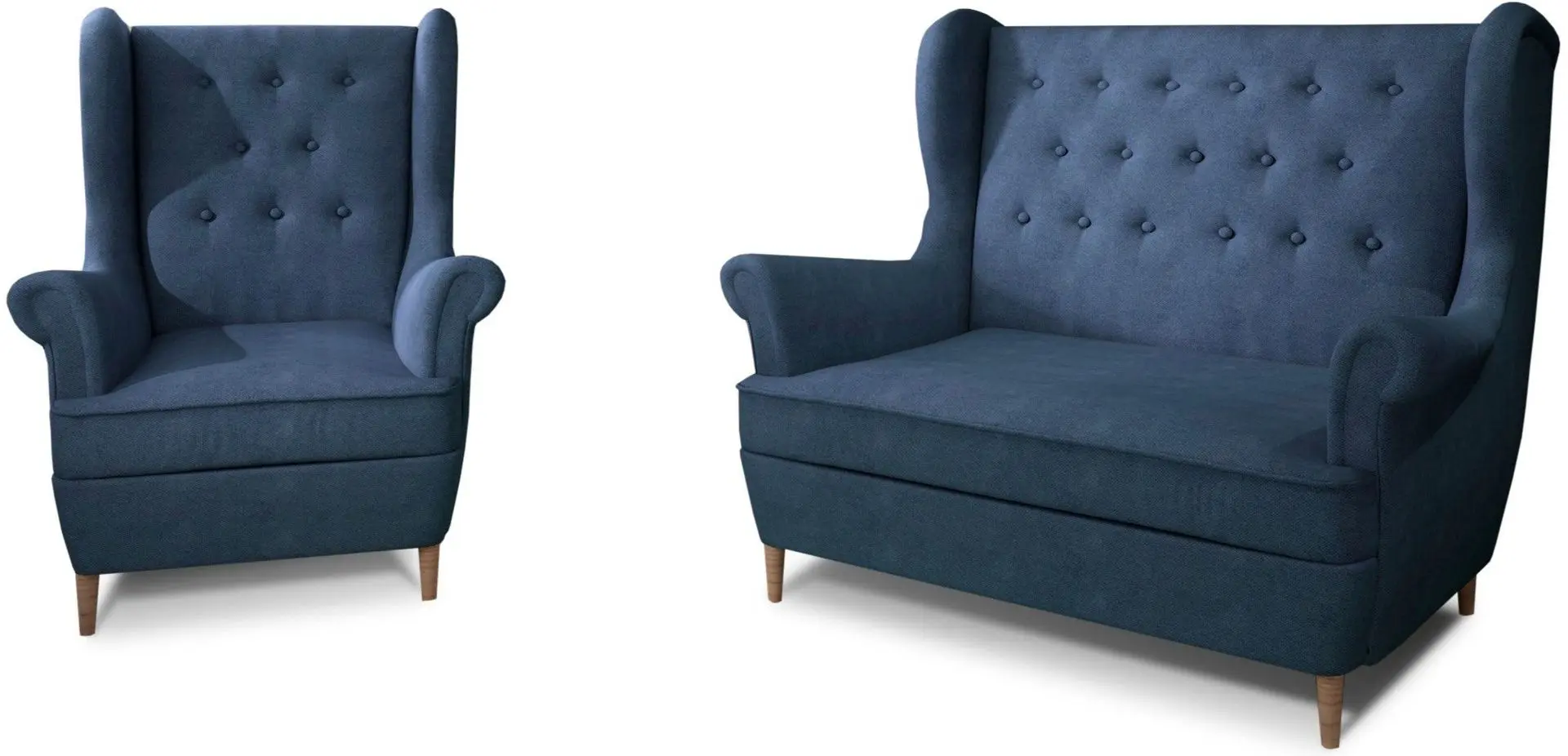 Set de mobila moale Eltap Aros 2+1 Omega 86 (Blue)