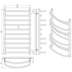 Полотенцесушитель Laris Euromix P10 500x900 (Chrome) Thumb