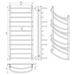 Полотенцесушитель Laris Euromix P12 500x1200 (Chrome) Thumb