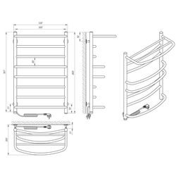 Полотенцесушитель электрический Laris Euromix P8 Shelf 500x800 Left (Chrome) Thumb