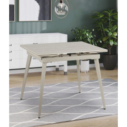 Стол раскладной Fabrik Home Reef 90/140x70 (Травертин Светлый/Кремовый)