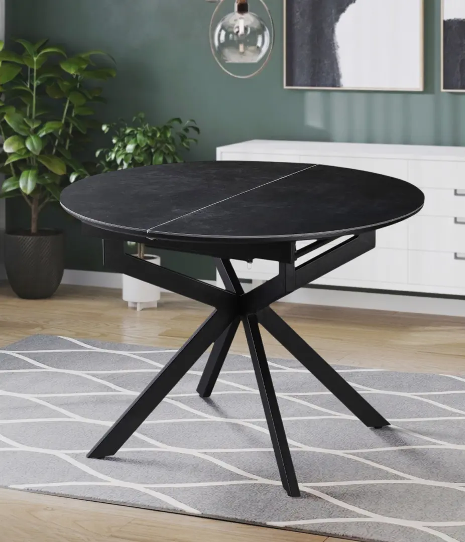Стол раскладной Fabrik Home Task 105/138x105 (Тёмно-серый/Чёрный)