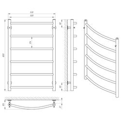 Полотенцесушитель Laris Flesh P6 500x800 (Chrome) Thumb