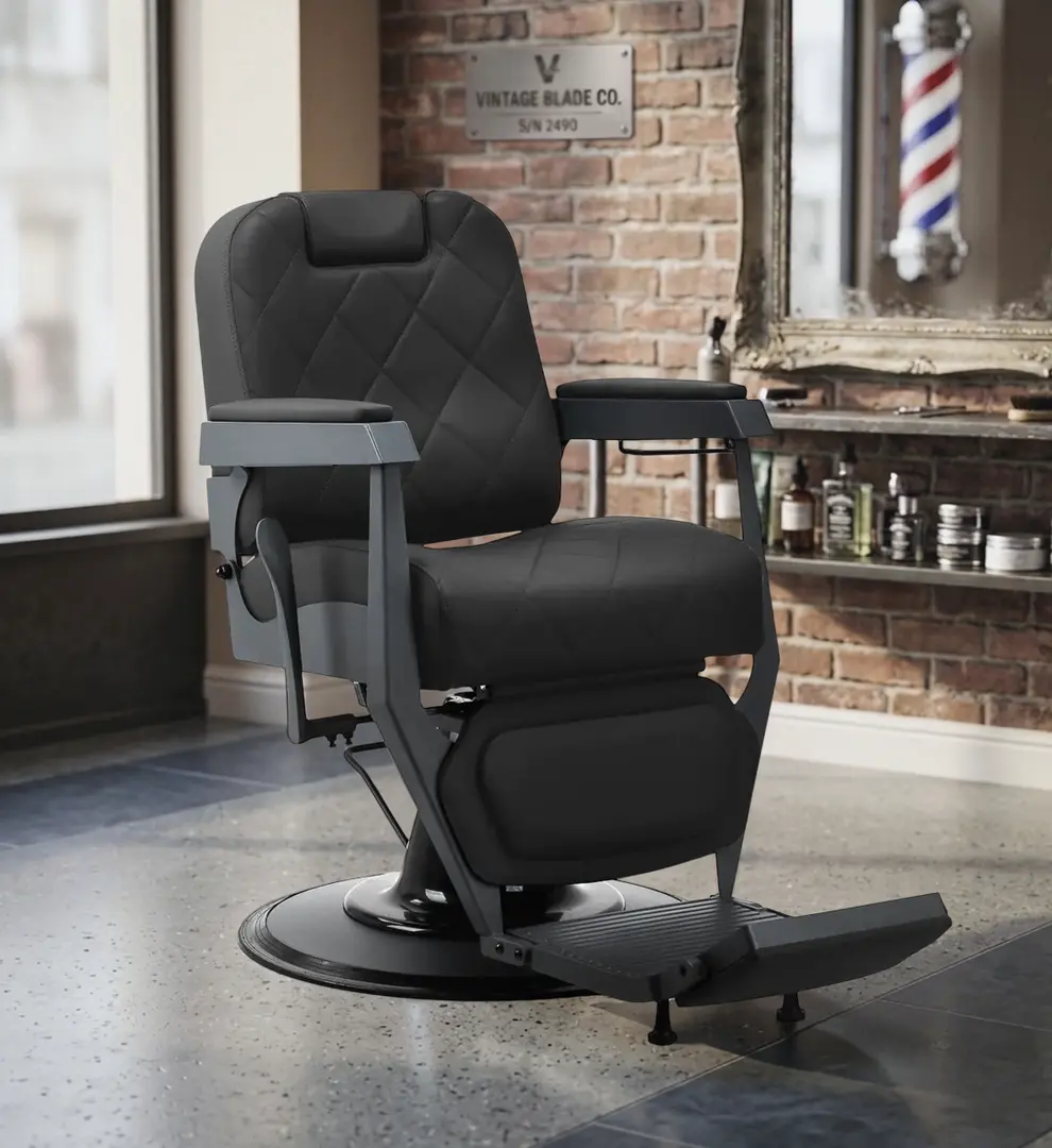 Кресло парикмахерское Gabbiano Bruno 153410 (Black/Grey)