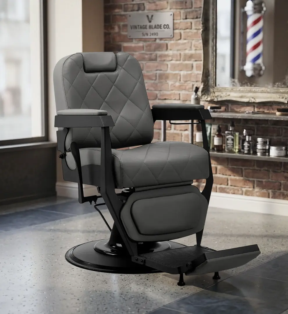 Кресло парикмахерское Gabbiano Bruno 155763 (Grey/Black)