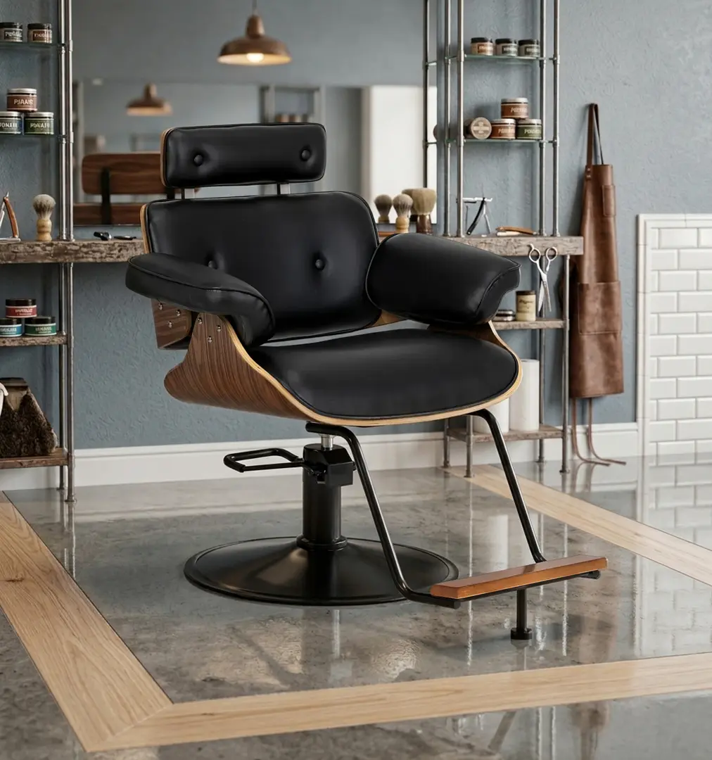 Кресло парикмахерское Gabbiano Florencja 155651 (Black/Walnut)
