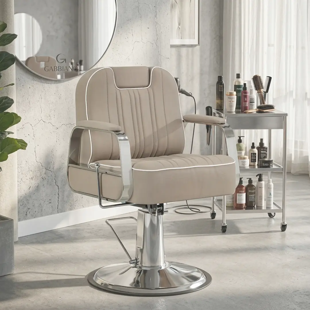 Кресло парикмахерское Gabbiano Rufo 154694 (Beige/Silver)