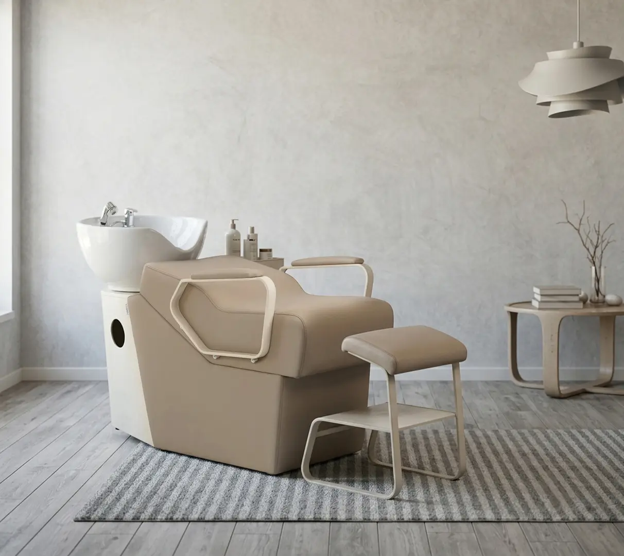 Fotoliu-scafa pentru frizerie Omega Marina 154527 (Beige/White)