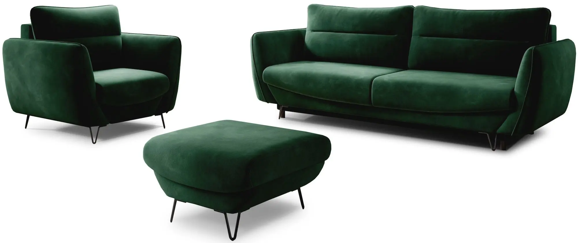 Set de mobila moale Eltap Silva Loco 35 (Dark Green)