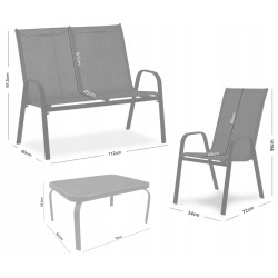 Комплект садовой мебели GardenLine NEO9924 (Grey/Black) Thumb