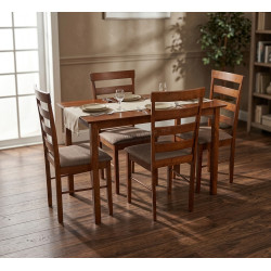 Комплект стол + 4 стула Evelin Gloria Ekea12 (Burnish Oak/Dark Brown)