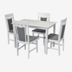 Комплект стол + 4 стула Evelin Gloria + Deepa R NV-10WP (White/Grey) Thumb