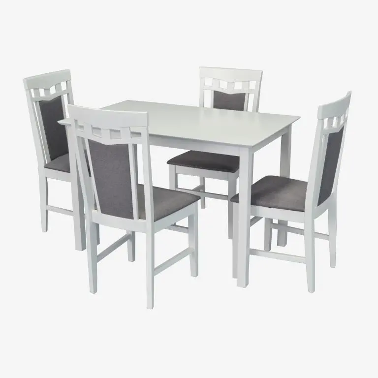 Комплект стол + 4 стула Evelin Gloria + Deepa R NV-10WP (White/Grey) - 2