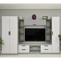 Living Bafimob Elena-Y sticla TV-1.2m 3m (Gri/Gri deschis)