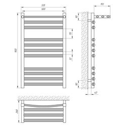 Полотенцесушитель Laris Grand P11 Shelf 500x900 (Chrome) Thumb