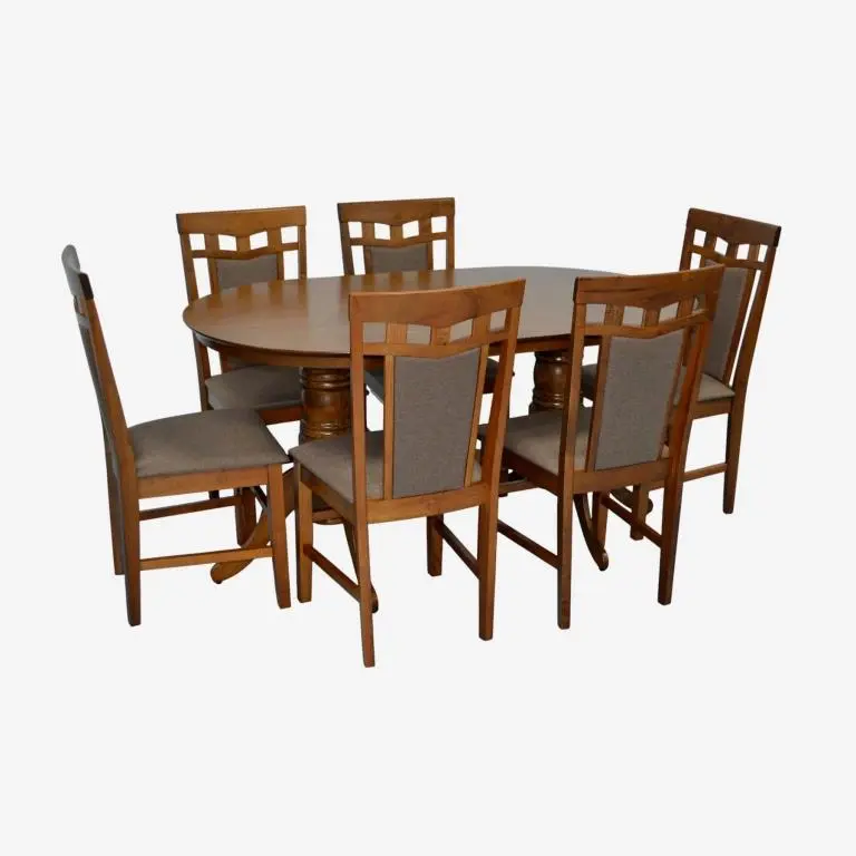 Комплект стол + 6 стульев Evelin HV-24V + Deepa R Ekea12 (Burnish Oak/Dark Brown) - 2