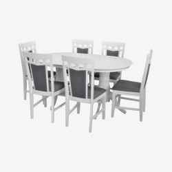 Комплект стол + 6 стульев Evelin HV-24V + Deepa R NV-10WP (White/Gray) Thumb