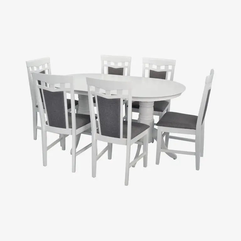 Комплект стол + 6 стульев Evelin HV-24V + Deepa R NV-10WP (White/Gray) - 2