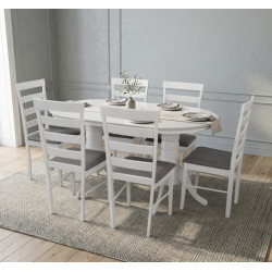 Комплект стол + 6 стульев Evelin HV-24V + Gloria NV-10WP (White/Gray)