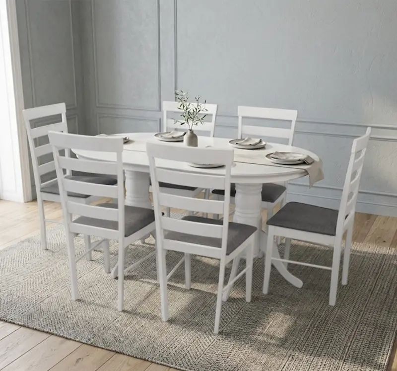 Комплект стол + 6 стульев Evelin HV-24V + Gloria NV-10WP (White/Gray)