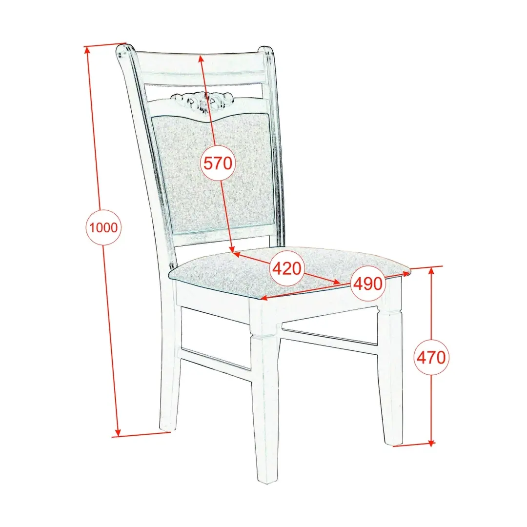 Комплект стол + 6 стульев Evelin HV-33V + HV-3167 NV-10WP (White/Grey) - 13