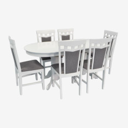 Комплект стол + 6 стульев Evelin HV-31N + Deepa R NV-10WP (White/Gray) Thumb