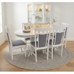 Комплект стол + 6 стульев Evelin HV-31N + Deepa R NV-10WP (White/Gray)