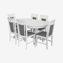 Set masa + 6 scaune Evelin HV-33V + Deepa R NV-10WP (White/Gray) Thumb