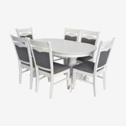 Комплект стол + 6 стульев Evelin HV-33V + HV-3167 NV-10WP (White/Grey) Thumb