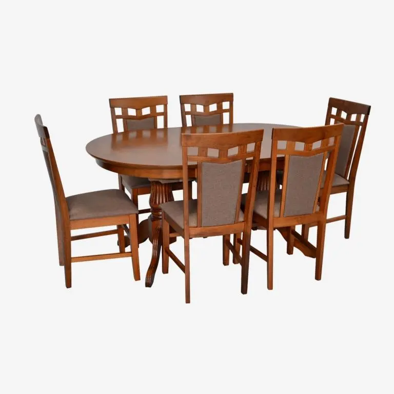 Комплект стол + 6 стульев Evelin HV-33V + Deepa-R Ekea12 (Burnish Oak/Dark Brown) - 2