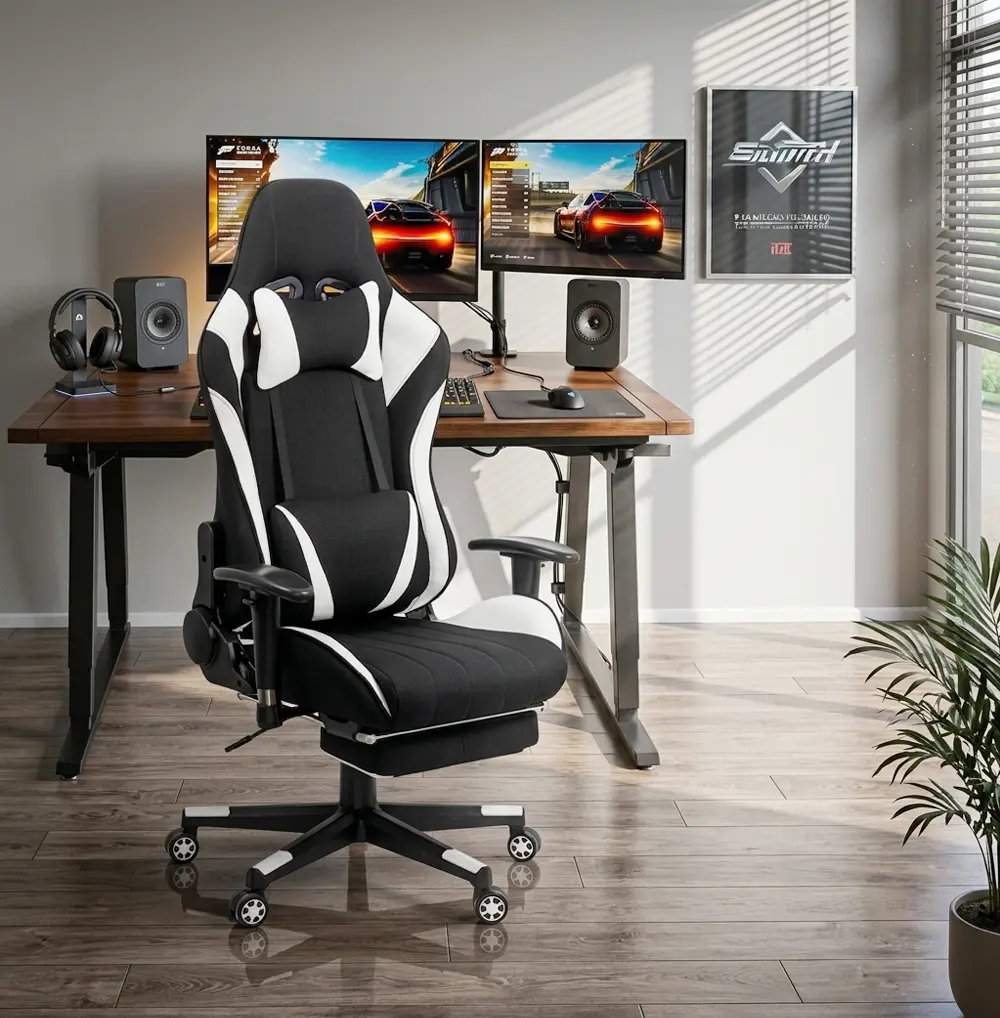 Игровое кресло Prestige Chairs OFF 296 (White/Black)