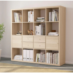 Стеллаж Ikea Kallax с 4 вставками 147x147 (Дуб)