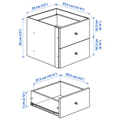 Стеллаж Ikea Kallax с 4 вставками 147x147 (Дуб) Thumb